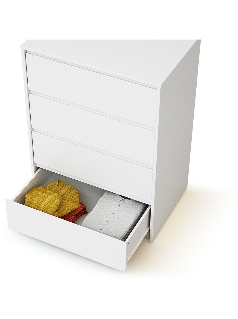 WEBABY - Commode 4 tiroirs en bois Blanc - Kiabi