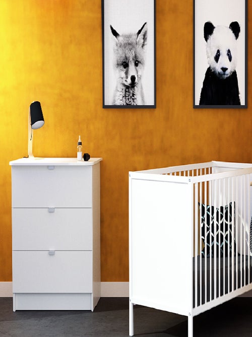 WEBABY - Commode à langer 3 tiroirs en bois ALBA - Kiabi