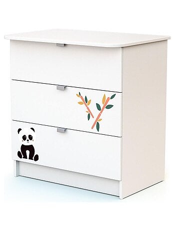 WEBABY - Commode à langer 3 tiroirs en bois ALBA
