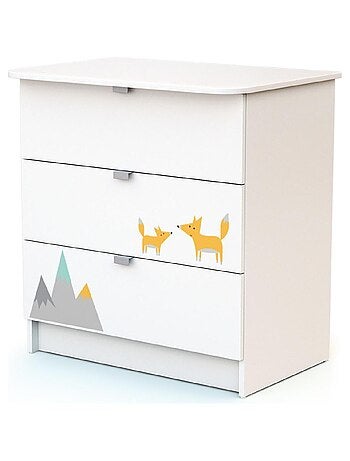 WEBABY - Commode à langer 3 tiroirs en bois ALBA