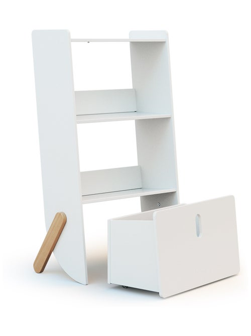WEBABY - Étagère enfant PIRATE en bois - Blanc - Kiabi