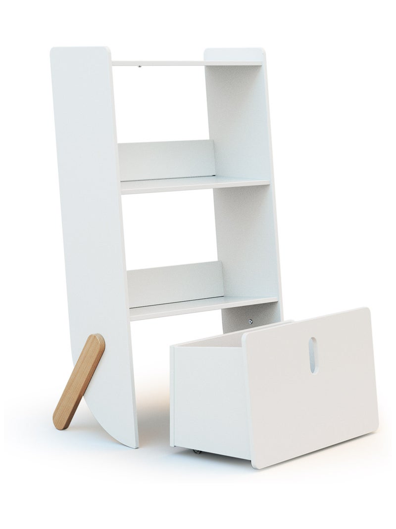 WEBABY - Étagère enfant PIRATE en bois - Blanc Blanc - Kiabi