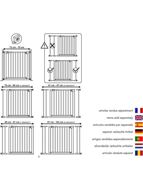 Webaby - extension de barrière de sécurité en acier blanc mobi (barrière non incluse) - Kiabi Webaby - extension de barrière de sécurité en acier blanc mobi (barrière non incluse) - Kiabi