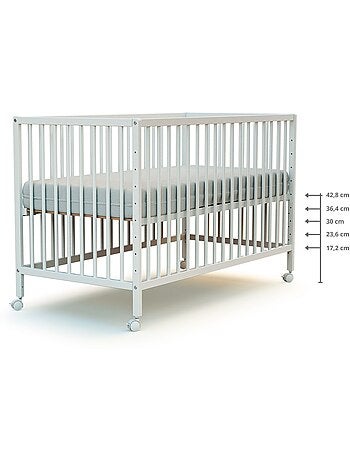 WEBABY - Lit b?b? cododo en bois avec roulettes 60 x 120 LIO