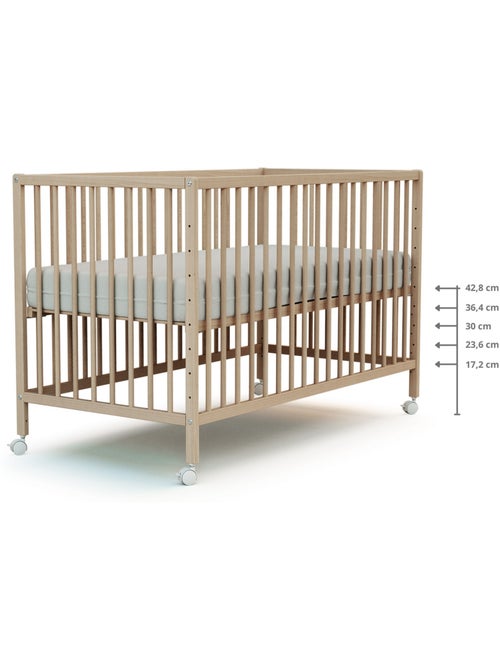 WEBABY - Lit b?b? cododo en bois avec roulettes 60 x 120 LIO - Kiabi