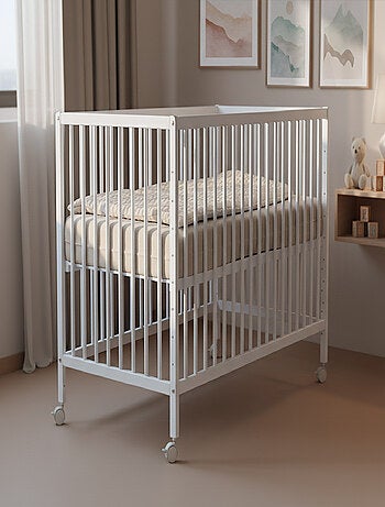 WEBABY - Lit bébé cododo en bois avec roulettes 60 x 120 LIO