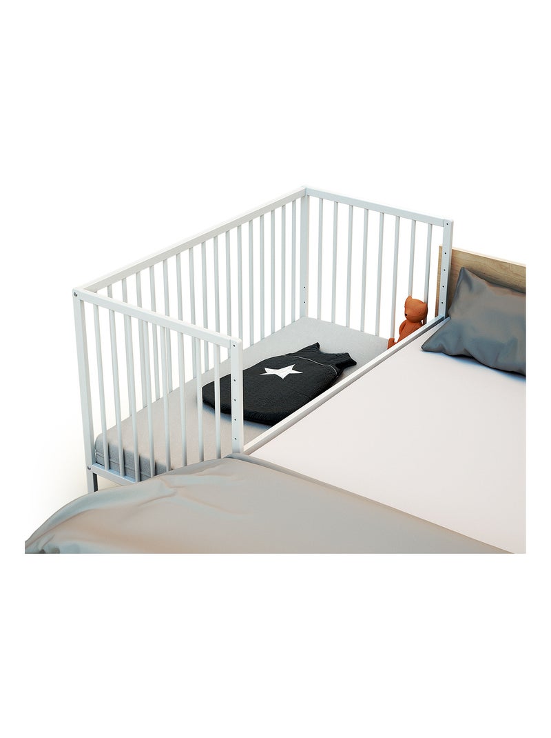 WEBABY - Lit bébé cododo en bois avec roulettes 60 x 120 LIO Blanc - Kiabi