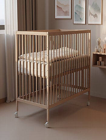 WEBABY - Lit bébé cododo en bois avec roulettes 60 x 120 LIO