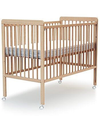 WEBABY - Lit bébé coulissant en bois avec matelas en bois LIVO 60 x 120 cm