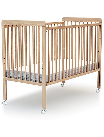 WEBABY - Lit bébé coulissant en bois avec matelas en bois LIVO 60 x 120 cm