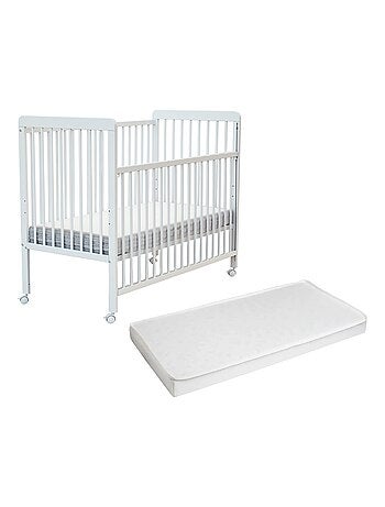 WEBABY - Lit bébé coulissant en bois avec matelas en bois LIVO 60 x 120 cm