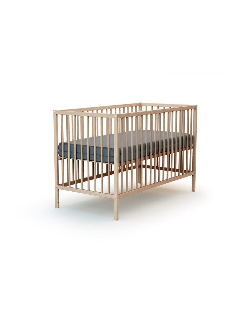 WEBABY - Lit bébé en bois 60x120 ONE Marron noisette - Kiabi