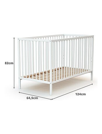 WEBABY - Lit bébé en bois avec matelas