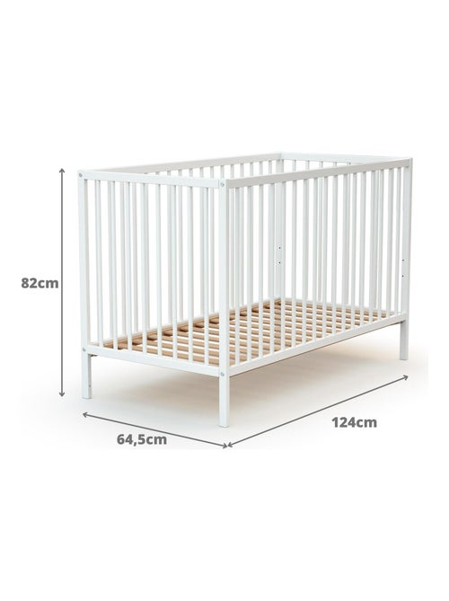 WEBABY - Lit bébé en bois avec matelas - Kiabi