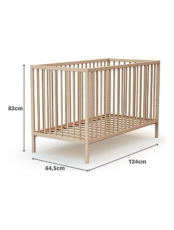 WEBABY - Lit bébé en bois avec matelas