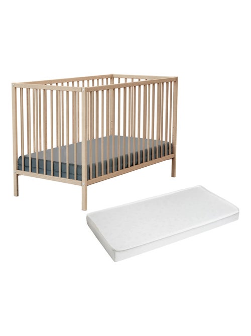 WEBABY - Lit bébé en bois avec matelas - Kiabi