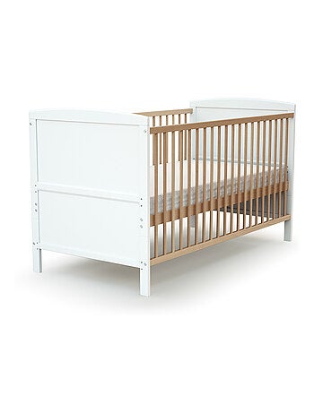 WEBABY - Lit bébé évolutif en bois avec matelas LUNA