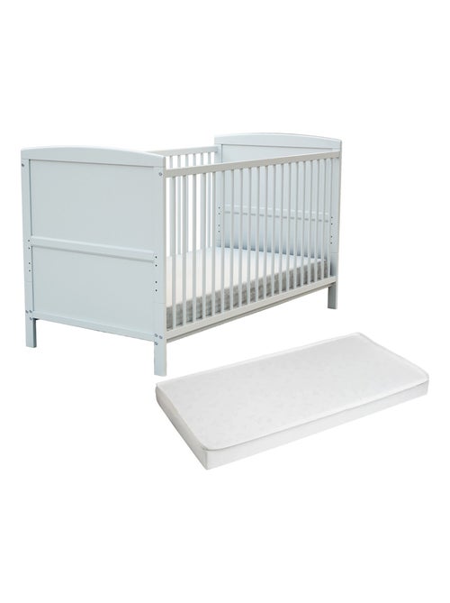WEBABY - Lit bébé évolutif en bois avec matelas LUNA - Kiabi