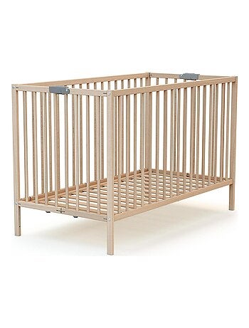 WEBABY - Lit bébé pliant en bois avec matelas 60 x 120 cm FLEX