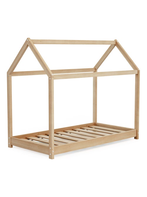 WEBABY - Lit cabane enfant 90 x 190 en bois - Kiabi