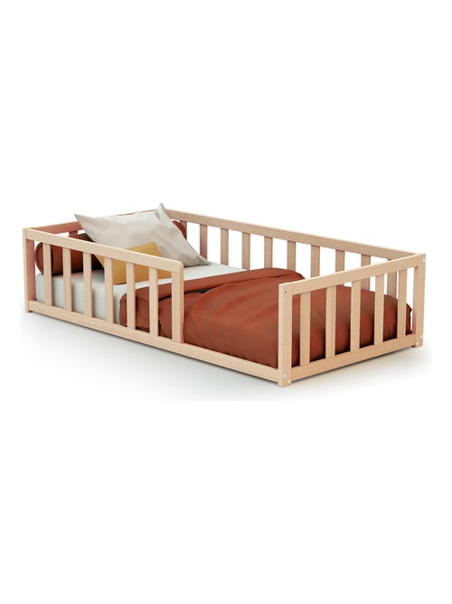 WEBABY - Lit enfant au sol en bois 70 x 140 cm KAÏA - Kiabi