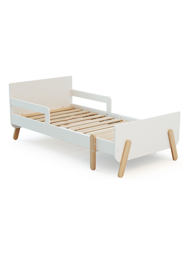 WEBABY - Lit enfant extensible en bois 80x140-165-190 PIRATE - Blanc Blanc - Kiabi