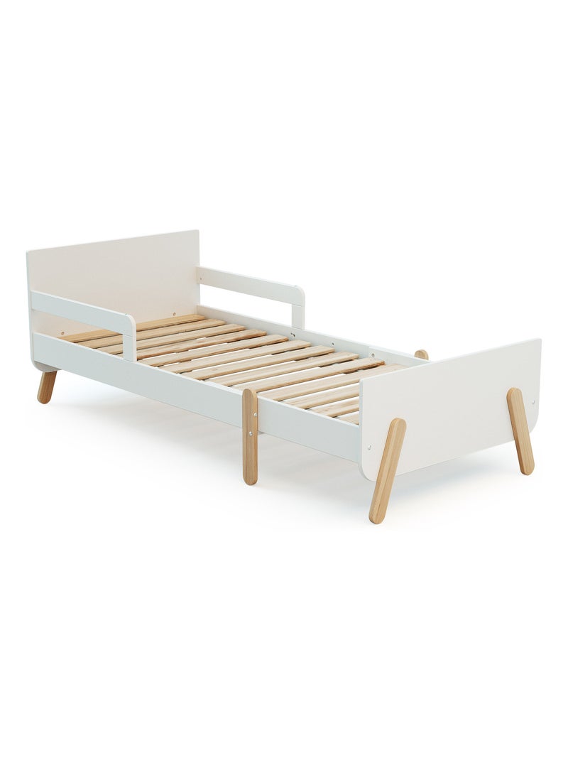 WEBABY - Lit enfant extensible en bois 80x140-165-190 PIRATE - Blanc Blanc - Kiabi