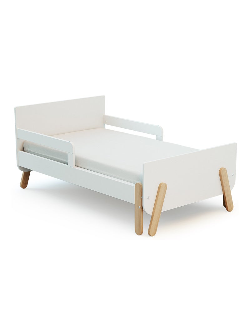 WEBABY - Lit enfant extensible en bois 80x140-165-190 PIRATE - Blanc Blanc - Kiabi
