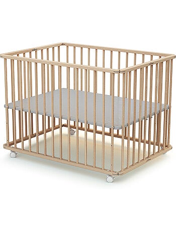 WEBABY - Parc b?b? pliant en bois 100 x 100 cm CALI 100x100cm