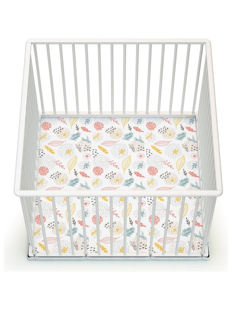 WEBABY - Parc bébé en bois  100 x 100 cm CUBO Blanc - Kiabi