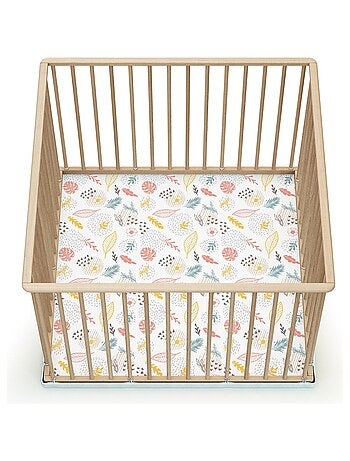 WEBABY - Parc bébé en bois 100 x 100 cm CUBO