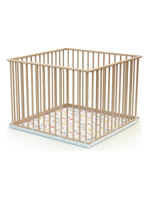 WEBABY - Parc bébé en bois  100 x 100 cm CUBO - Kiabi