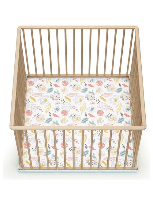 WEBABY - Parc bébé en bois  100 x 100 cm CUBO - Kiabi