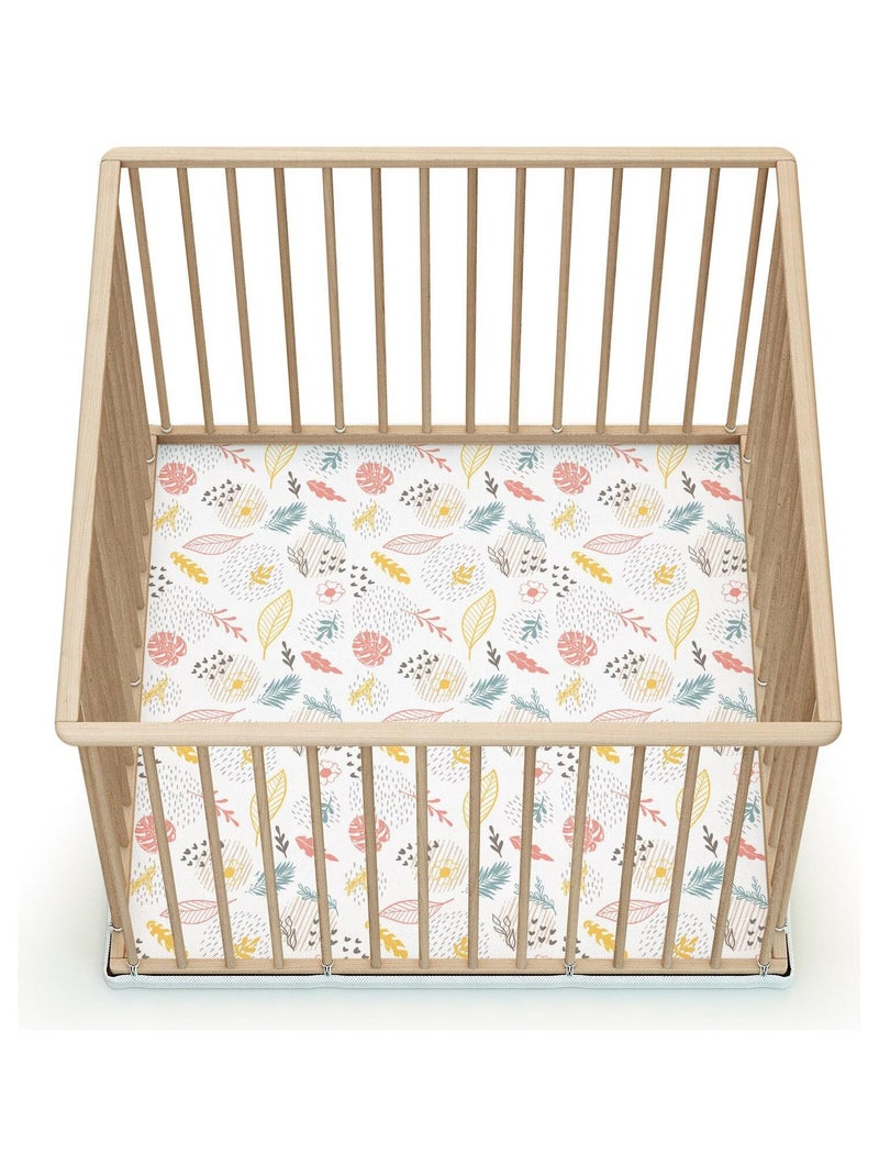 WEBABY - Parc bébé en bois  100 x 100 cm CUBO Marron noisette - Kiabi