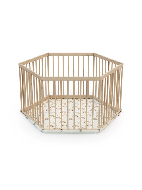 WEBABY - Parc bébé hexagonal en bois ALVEO - 125 x 109 x 65 cm - Kiabi