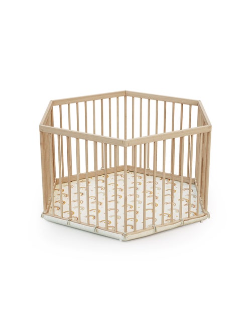 WEBABY - Parc bébé hexagonal en bois ALVEO - 125 x 109 x 65 cm - Kiabi