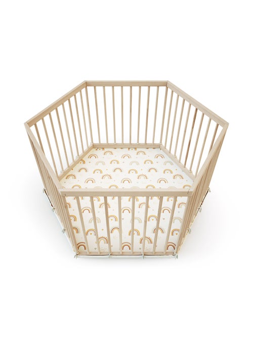 WEBABY - Parc bébé hexagonal en bois ALVEO - 125 x 109 x 65 cm - Kiabi