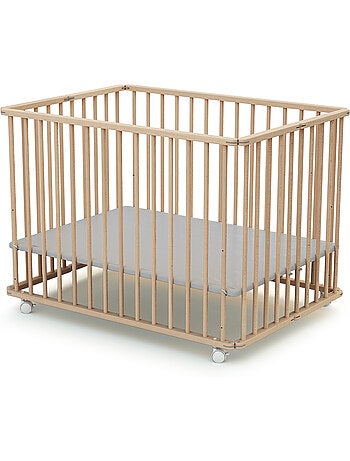 WEBABY - Parc bébé pliant en bois 100 x 100 cm CALI 100x100cm