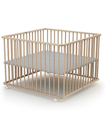 WEBABY - Parc bébé pliant en bois 100 x 100 cm CALI 100x100cm