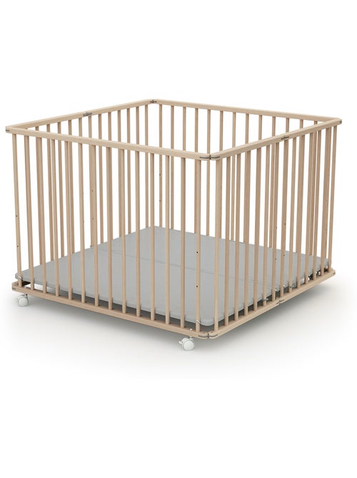 WEBABY - Parc bébé pliant en bois 100 x 100 cm CALI 100x100cm - Kiabi