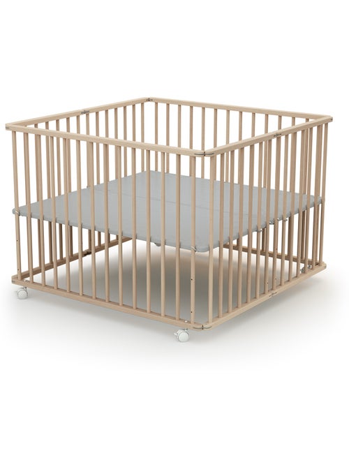 WEBABY - Parc bébé pliant en bois 100 x 100 cm CALI 100x100cm - Kiabi