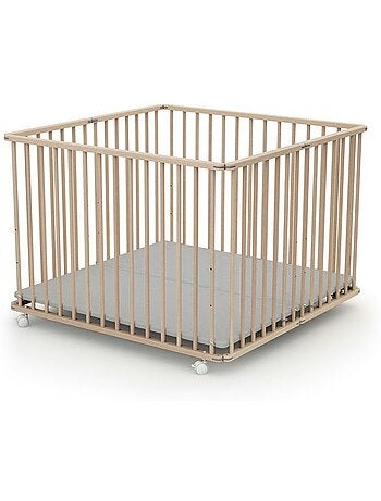 Webaby - parc bébé pliant en bois 100 x 100 cm cali hêtre brut - 100x100