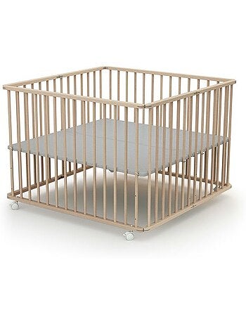 Webaby - parc bébé pliant en bois 100 x 100 cm cali hêtre brut - 100x100