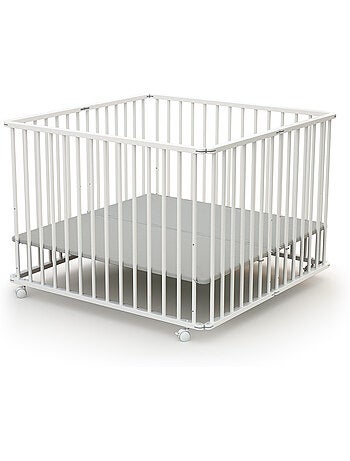 WEBABY - Parc bébé pliant en bois 100 x 100 cm CALI 100x100cm