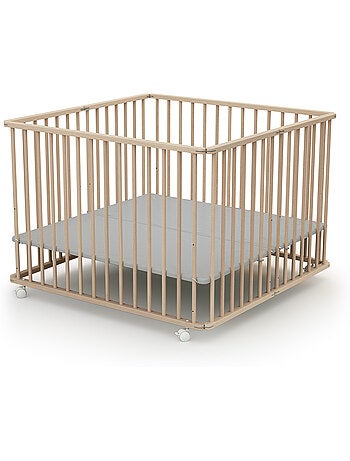 WEBABY - Parc bébé pliant en bois 70 x 100 cm CALI 70x100cm