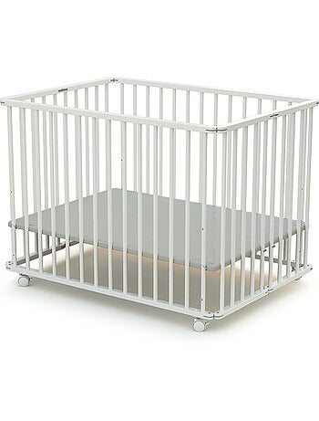 Webaby - parc bébé pliant en bois 100 x 100 cm cali hêtre brut - 100x100