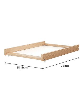 WEBABY - Plan à langer amovible MONA pour lit bébé en bois 60 x 120 cm