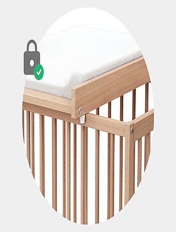 WEBABY - Plan à langer amovible MONA pour lit bébé en bois 60 x 120 cm