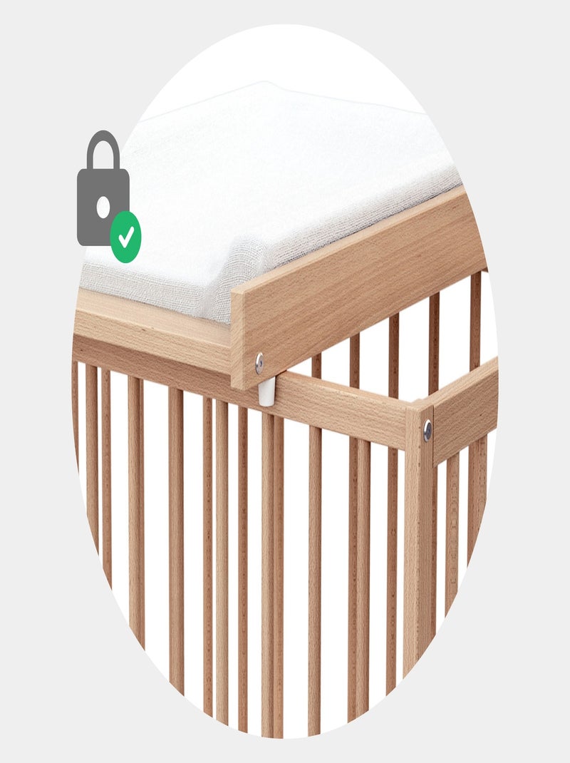WEBABY - Plan à langer amovible MONA pour lit bébé en bois 60 x 120 cm Beige clair - Kiabi