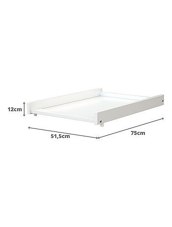 WEBABY - Plan à langer amovible MONA pour lit bébé en bois 60 x 120 cm
